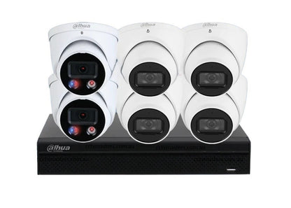 Dahua AI Active Deterrence Camera Kit, 2 x 6MP Full-colour, 4 x 6MP SMD, 8CH AI Smart NVR Ultra 4K