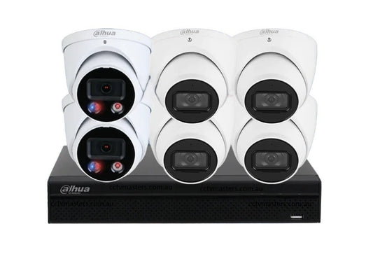 Dahua AI Active Deterrence Camera Kit, 2 x 6MP Full-colour, 4 x 6MP SMD, 8CH AI Smart NVR Ultra 4K