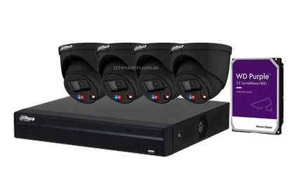 Dahua TiOC Camera Kit, AI Active Deterrence, 4 x 5MP Full-color Bundle 4CH AI Smart 2.0 NVR Ultra 4K