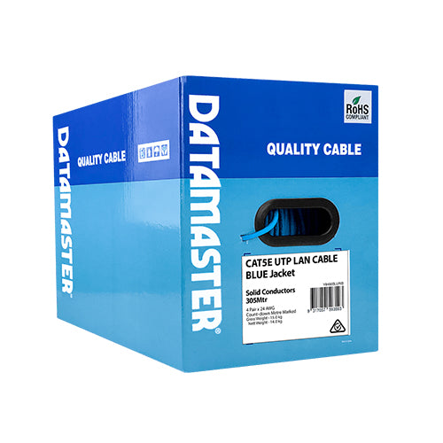 Datamaster UTP CAT5e Solid Conductor Cable 305M Yellow Colour, Pickup from store
