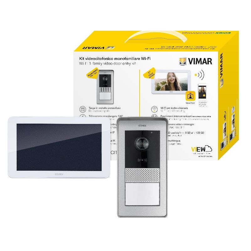 Elvox Wifi Video Intercom Kit with Smartphone App Wifi Connection, 7" LCD Touch Screen