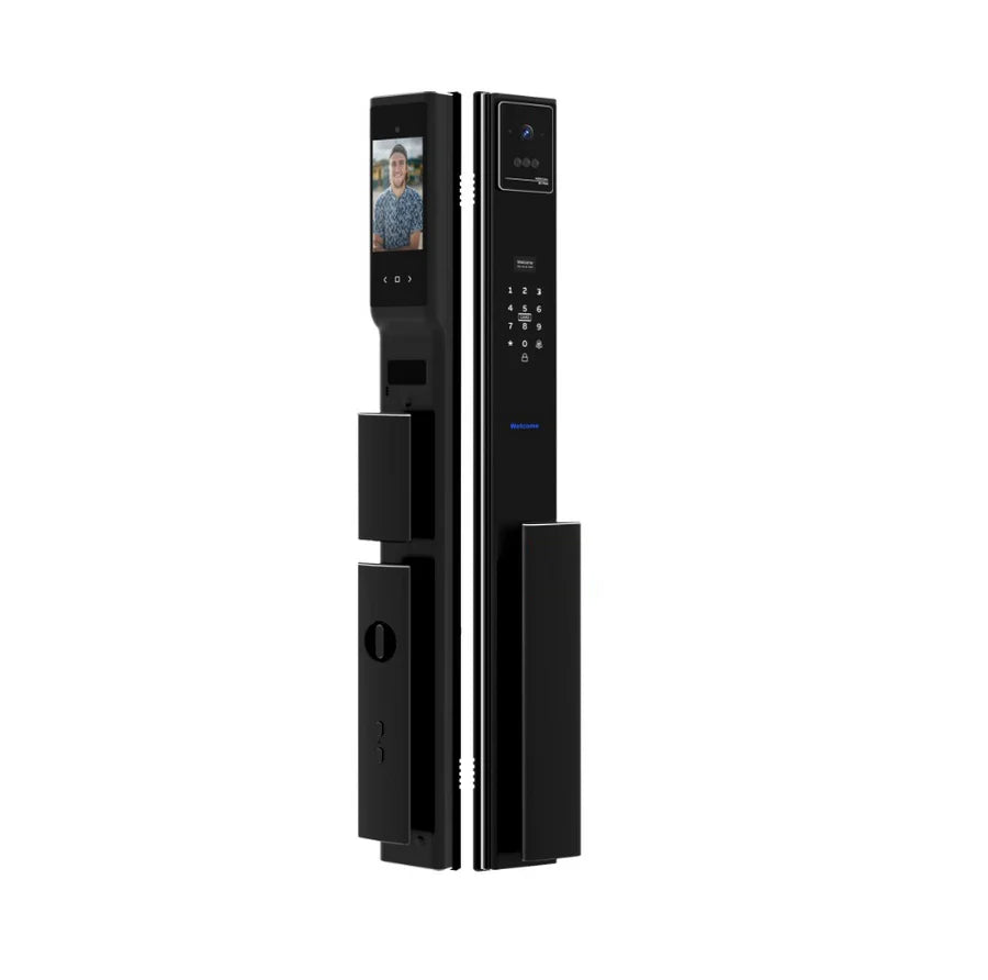 AusLock A619 Guardian Smart Lock with Face Recognition and Camera Doorbell, Side View