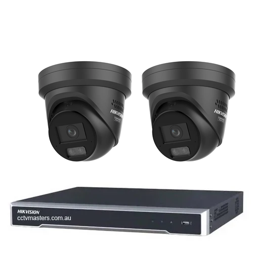Hikvision Camera Kit, 2 x 8MP ColorVu Gen 3 Turret, 4Ch NVR HDD Optional