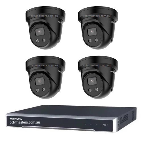 Hikvision Camera Kit, 4 x 6MP Outdoor AcuSense Gen 2 Turret Bundle 4Ch M Series NVR