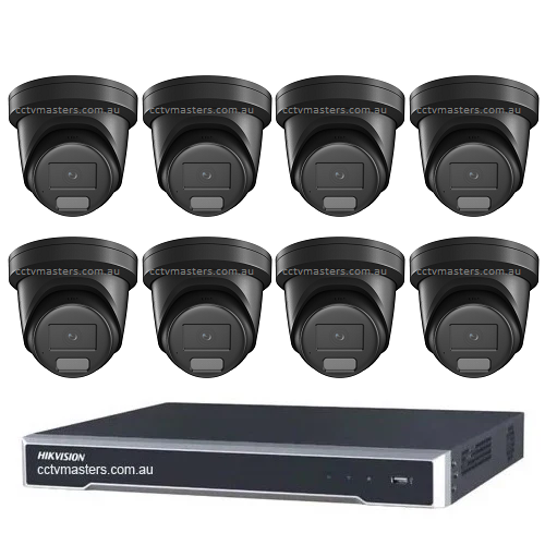 Hikvision ColorVu Camera Kit, 8 x 8MP Outdoor Gen 2 Full Color Hybrid Turret, 8Ch M Serires NVR