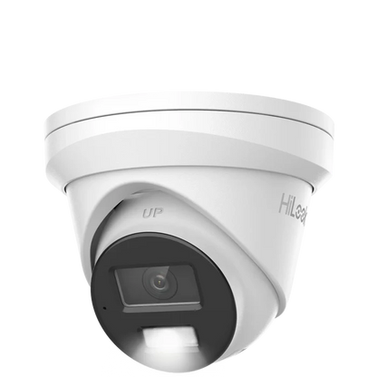 HiLook 6MP Pro Camera, IPC-T363H-MU, Smart Hybrid Light Turret Camera White with light on