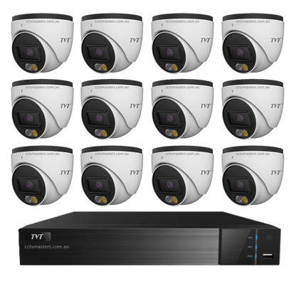 TVT 6MP Camera Kit, 12 x 6MP Turret Camera with 16ch NVR