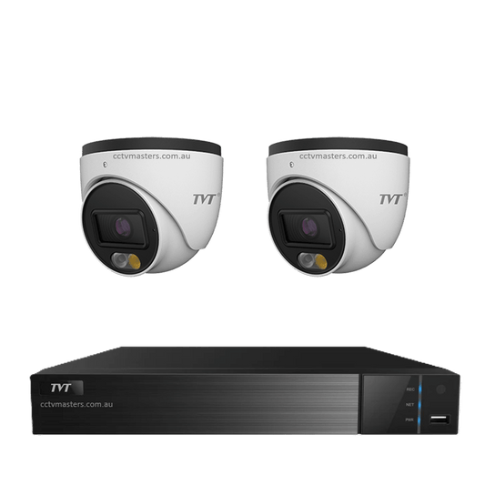 TVT 6MP Camera Kit, 2 x 6MP Turret Camera with 4ch NVR
