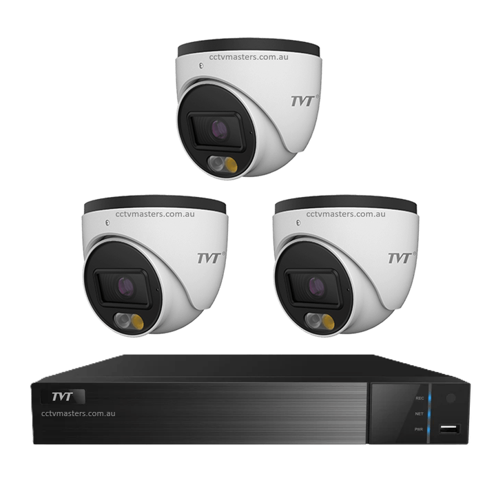 TVT 6MP Camera Kit, 3 x 6MP Turret Camera with 4ch NVR