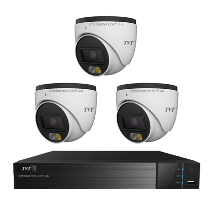 TVT 6MP Camera Kit, 3 x 6MP Turret Camera with 4ch NVR