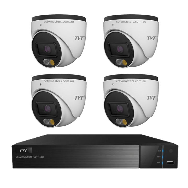 TVT 6MP Camera Kit, 4 x 6MP Turret Camera with 4ch NVR