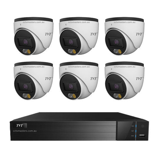TVT 6MP Camera Kit, 6 x 6MP Turret Camera with 8ch NVR
