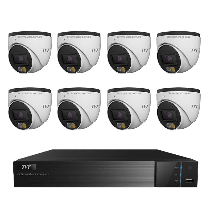 TVT 6MP Camera Kit, 8 x 6MP Turret Camera with 8ch NVR | 8xTD-9564S4C-0280-8P | CCTVMASTERS.COM.AU