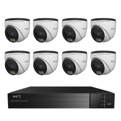 TVT 6MP Camera Kit, 8 x 6MP Turret Camera with 8ch NVR | 8xTD-9564S4C-0280-8P | CCTVMASTERS.COM.AU