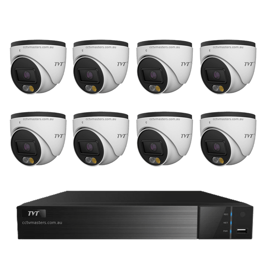 TVT 6MP Camera Kit, 8 x 6MP Turret Camera with 8ch NVR | 8xTD-9564S4C-0280-8P | CCTVMASTERS.COM.AU