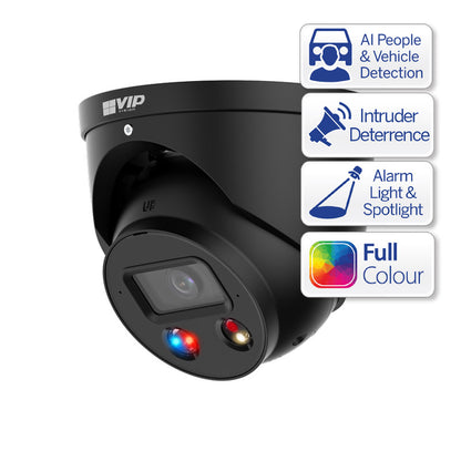 VIP VSIPP-8DG-ID3, Professional AI Series 8.0MP Fixed Deterrence Turret | VSIPP-8DG-ID3-B | CCTVMASTERS.COM.AU