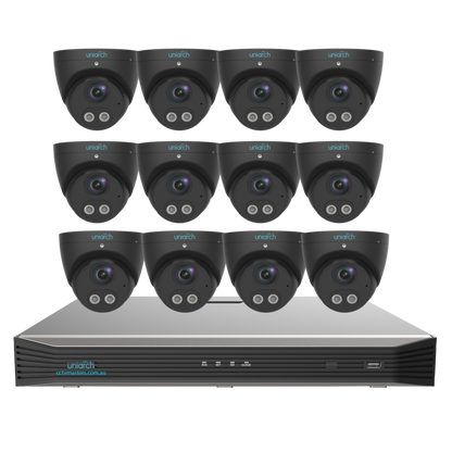 Uniarch Tri-guard Turret Camera Kit, 12 x 8MP Pro Series 16Ch NVR Ultra 4K, Powered By Uniview, HDD Optional