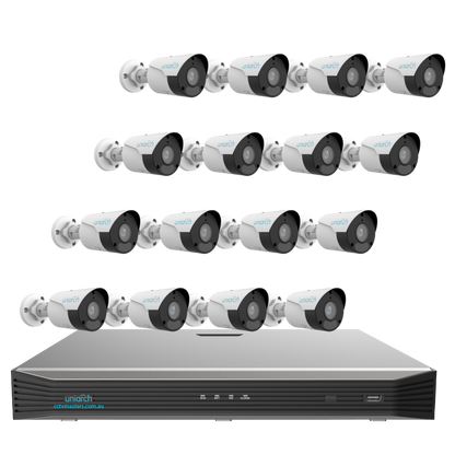 Uniarch Starlight Bullet Camera Kit, 16 x 8MP Pro Series 16Ch NVR Ultra 4K, Powered By Uniview, HDD Optional