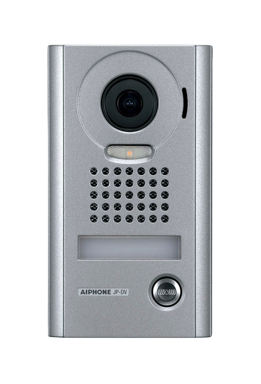 Aiphone JP Series 2-Wire Intercom 1 Button Video Door Station Silver 170° Metal
