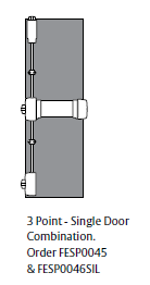 Assa Abloy FESP0046SIL Horizontal Latch Cover For Vertical Bar LH/RH Sil