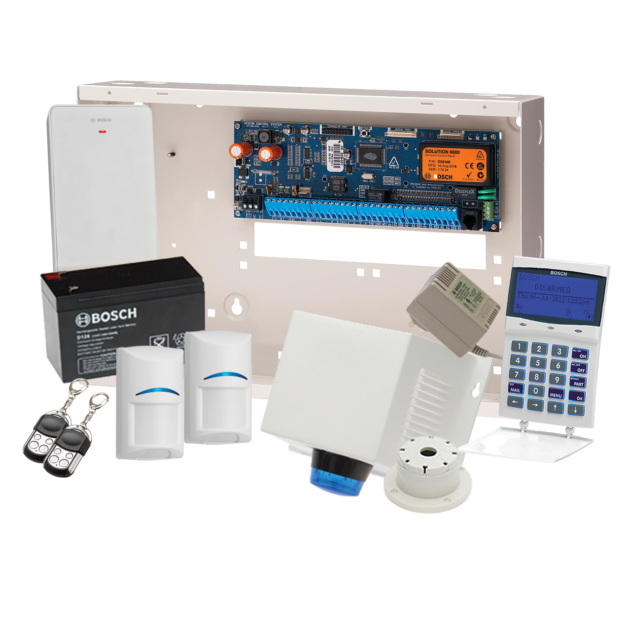 Bosch Alarm Kit, K6000-GFX-2WT-F 6000 Kit Gfx Keypad 2X Wireless TRI PK/FOB