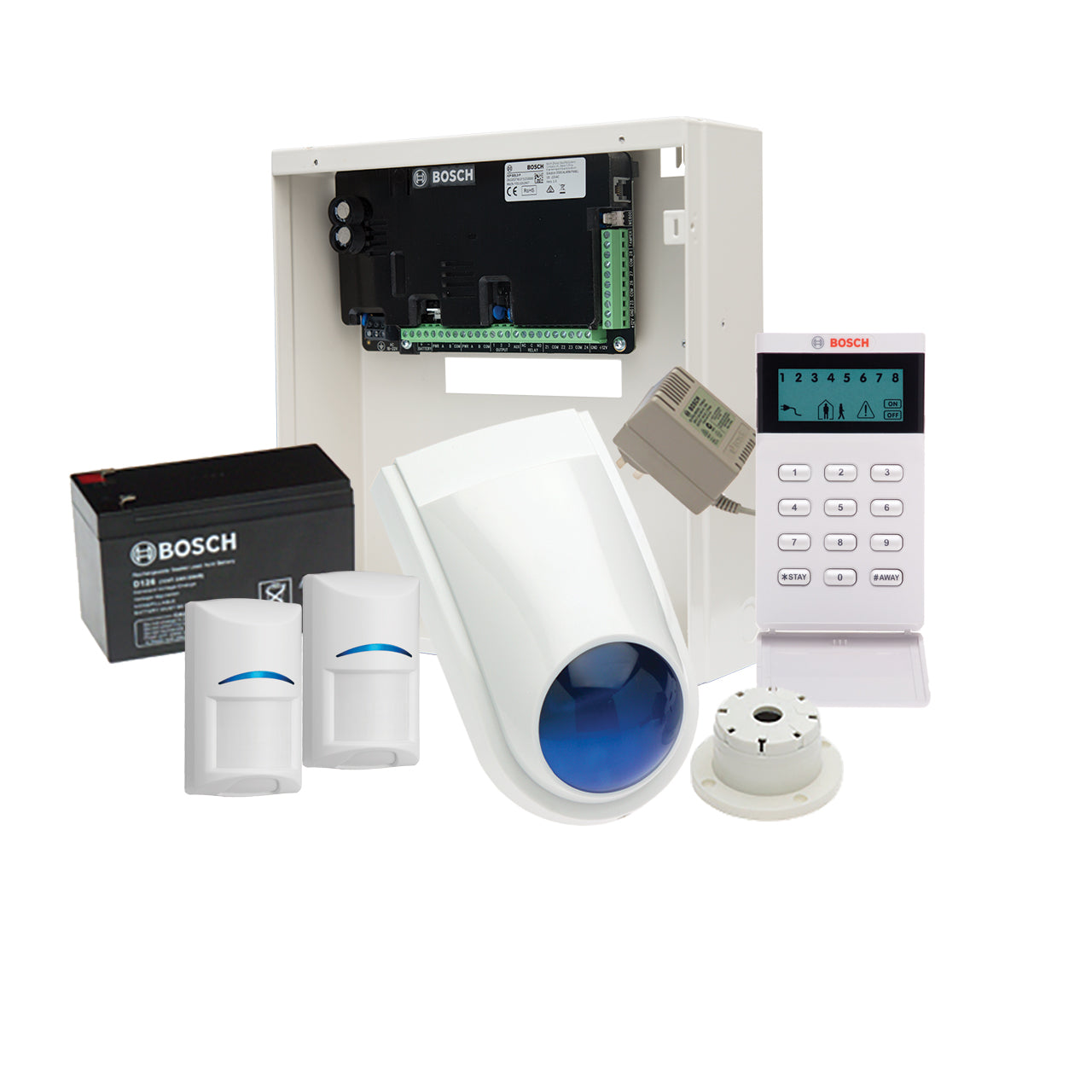 Bosch Alarm Kit, Solution 2000 kit with 2 PIR, Icon Codepad, S2K LCD, Bosch7015