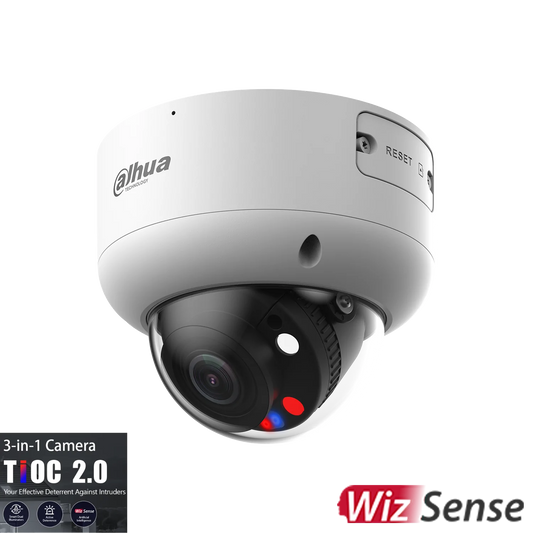 Dahua 8MP Smart Dual Illumination Active Deterrence Dome WizSense Network Camera V3.0 8MP Full-color Motorised