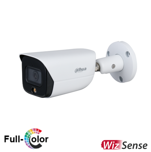 Dahua Camera, 4MP Full-color, Fixed-focal Warm LED Bullet WizSense Network Camera