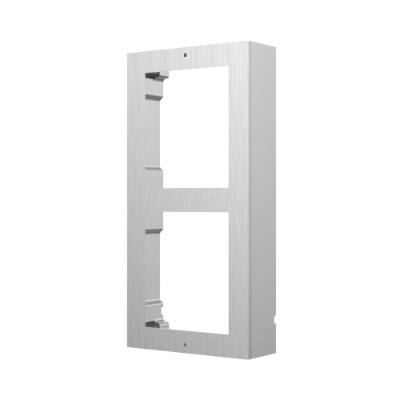 Hikvision 2nd Gen Intercom Double Gang Housing, Surface Mount, Stainless Steel - Silver