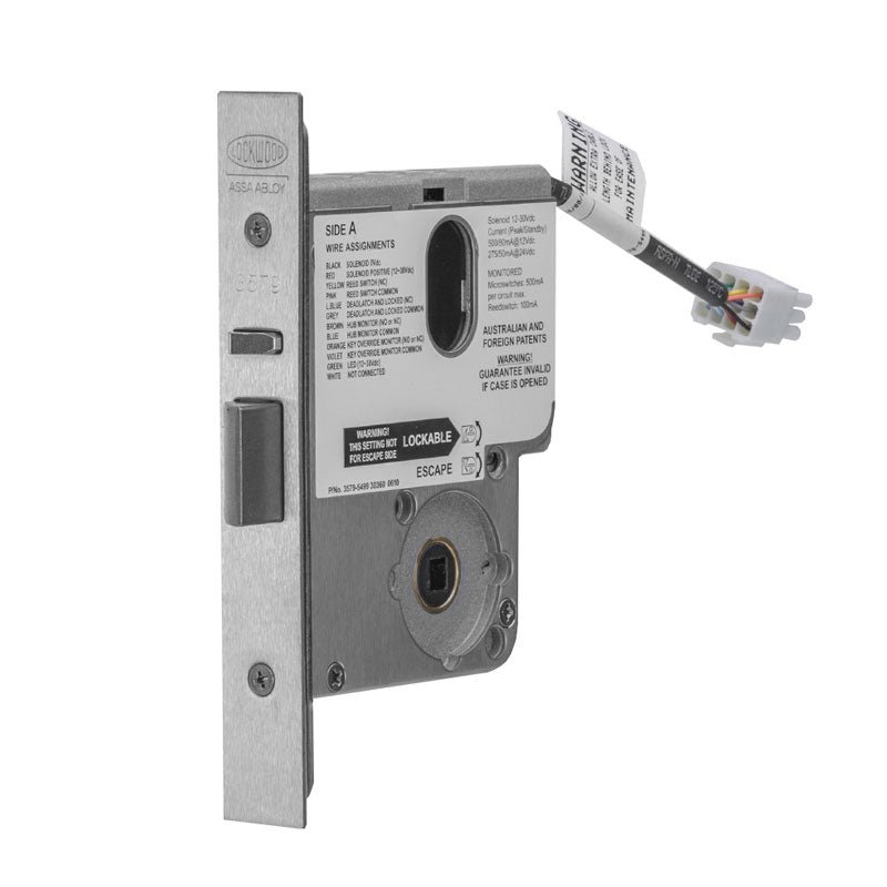 3579 Electric Mortice Lock, 60mm Backset, Monitored KOM, PTO/PTL, 12-24V DC (SCEC)