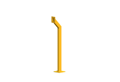 SER1 Single Bollard Angle Neck 75mm x 50mm x 1170mm High | SDCSER1Y | CCTVMASTERS.COM.AU