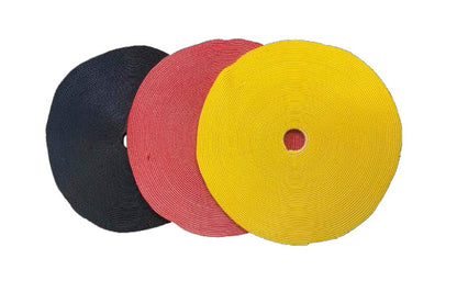 VELCRO Wrap, Black Red Yellow Hook & Loop Tape, 10mm x 25m