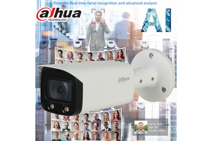 Dahua 4MP Smart AI Starlight+ IP Bullet Fixed 2.8mm, White Light, PoE - CCTVMasters.com.au