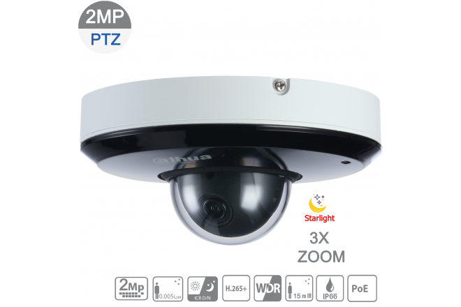 Dahua DH-SD1A203T-GN 2MP Starlight IP PTZ 3X 2.7mm~8.1mm VF lens Network Camera