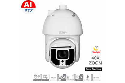 Dahua 8MP 40x Starlight 4K IR PTZ AI Motorized Camera, 5.6mm~223mm Lens - CCTVMasters.com.au