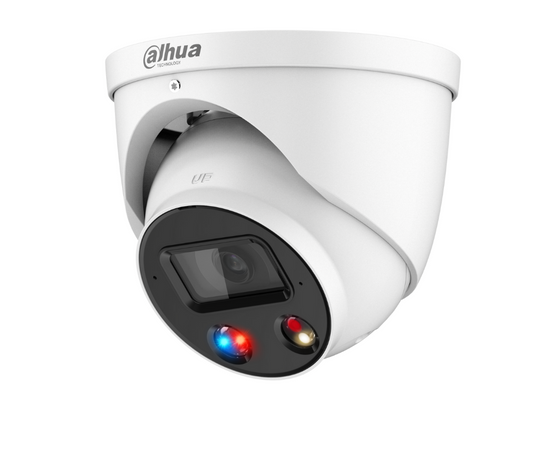 Dahua AI Active Deterrence Version 2.0, TiOC Three in One Camera, 5MP Full-color IP Turret Camera Fixed 2.8mm